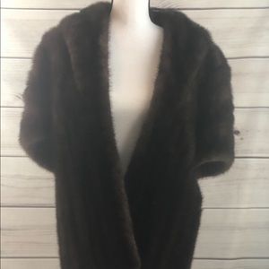 Vintage mid century brown mink stole.